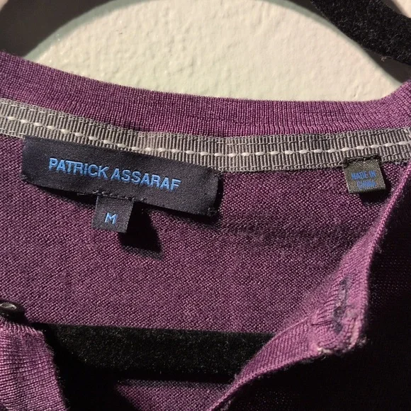 Patrick Assaraf M Extra Fine Merino Wool Eggplant - Picture 3 of 10